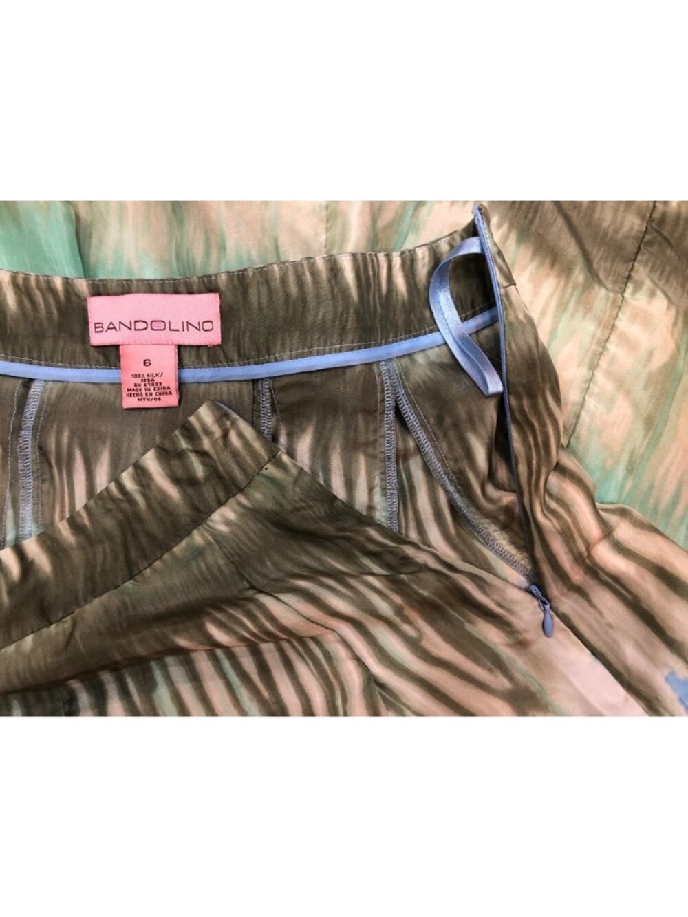 Bandolino 100% Silk Multicolor Ombre Design Skirt Size 6 Watercolor Y2K Artistic - Picture 5 of 6